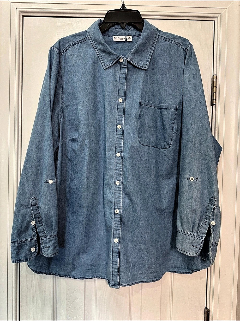 Kim Rogers Cotton Button Down Blue Size 2X